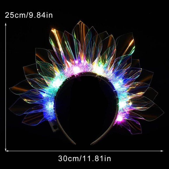 Light Up Headband LED Glow Party Crown Hair Accessories for Women and Girls - Picture 4 of 6